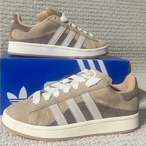 adidas Campus Sneakers in Brown and White